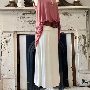 Just arrived! Ivory high waist soft maxi skirt!
